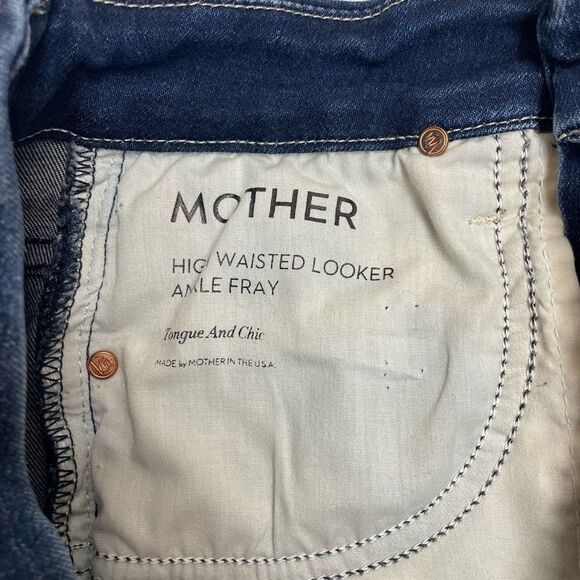 Mother Looker High-Rise Ankle Fray Skinny Jeans in Tongue And Chic Size 26 - Picture 13 of 13